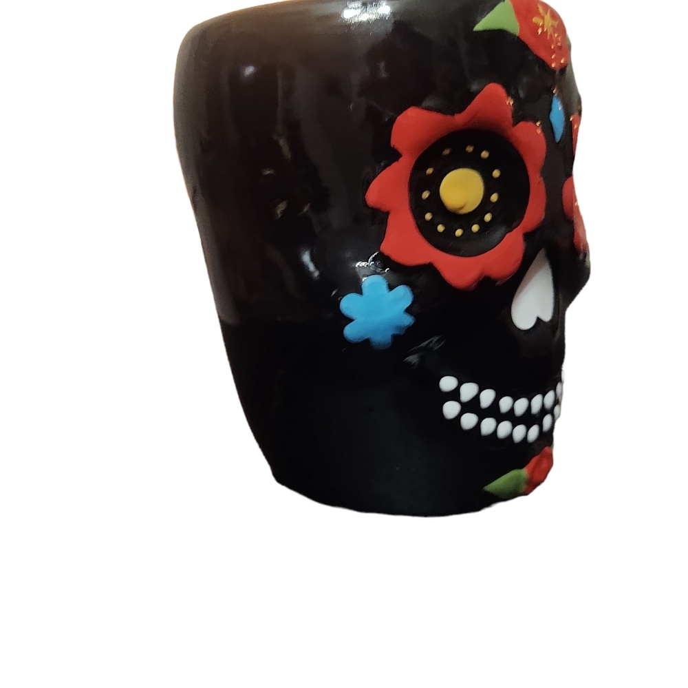 Candy skulls day of the dead ceramic coffee mug. - Picture 3 of 6